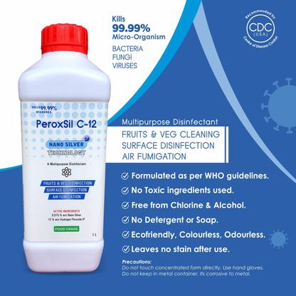 Peroxsil Silver Hydrogen Peroxide Air Disinfectant Surface Disinfectant Fruits Vegetable Cleaner Buy Baby Care Products In India Flipkart Com Peroxsil Silver Hydrogen Peroxide Air Disinfectant Surface Disinfectant Fruits Vegetable Cleaner Buy Baby Care Products In India Flipkart Com