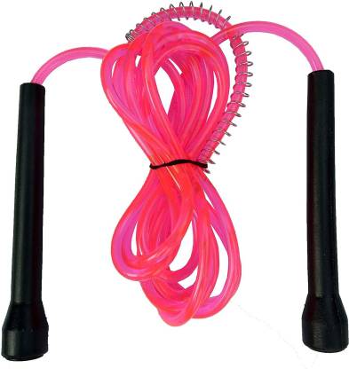 Manogyam WEIGHT LOSS PROGRAM Men & Women – With thin handle Speed Skipping Rope Freestyle Skipping Rope  (Pink, Length: 270 cm)