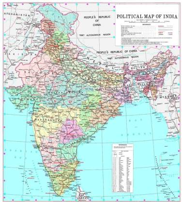 All India Political Map Waterproof Vinyl Sticker Poster || (12X18 ...