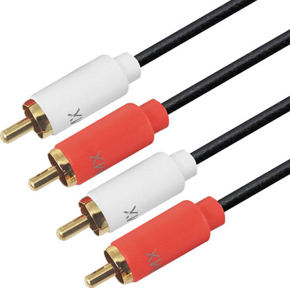 2 RCA-Male Slim Composite Audio Cable 