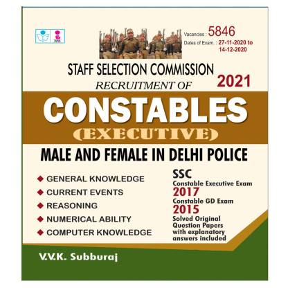 SSC Constables (Executive) Male and Female In Delhi Police Exam Book