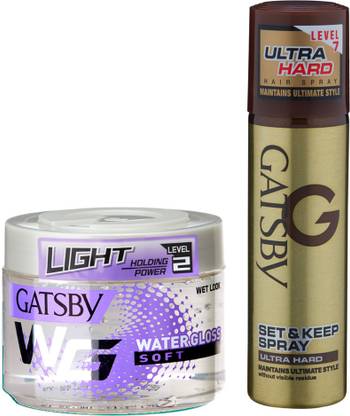 GATSBY Water Gloss Soft 300gm with Ultra Hard Hair Spray 66ml Hair Gel - Price in India, Buy GATSBY Water Gloss Soft 300gm with Ultra Hard Hair Spray 66ml Hair Gel Online GATSBY Water Gloss Soft 300gm with Ultra Hard Hair Spray 66ml Hair Gel - Price in India, Buy GATSBY Water Gloss Soft 300gm with Ultra Hard Hair Spray 66ml Hair Gel Online