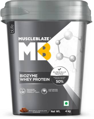 MUSCLEBLAZE Biozyme Whey Protein, Informed Choice UK Certified with US Patent Filed EAF Whey Protein