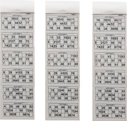 tefarah decor tambola tickets 3 books 1800 perforated tickets party fun games board game tambola tickets 3 books 1800 perforated tickets shop for tefarah decor products in india flipkart com