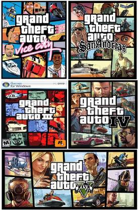 Gta Five In One Games Pack Games Included Gta Vice City Sanandreas Gta 3 4
