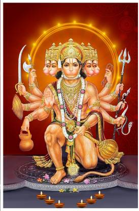 Lord Panchmukhi Hanuman Paper Poster Paper Print - Religious posters in India - Buy art, film, design, movie, music, nature and educational paintings/wallpapers at Lord Panchmukhi Hanuman Paper Poster Paper Print - Religious posters in India - Buy art, film, design, movie, music, nature and educational paintings/wallpapers at