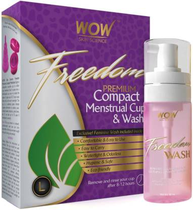 Wow Skin Science Freedom Reusable Menstrual Cup And Wash Post Childbirth Large Above 30 Years Post Childbirth Intimate Foam Price In India Buy Wow Skin Science Freedom Reusable Menstrual