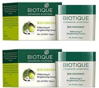 BIOTIQUE bio coconut whitening & brightening cream 50gm (pack of 2)