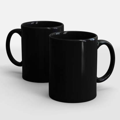 black ceramic mug