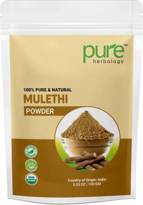Pure Herbology Pure & Natural Mulethi Powder For Skin Whitening, Licorice  Powder For Body, Skin and Hair, 100gm - Price in India, Buy Pure Herbology  Pure & Natural Mulethi Powder For Skin