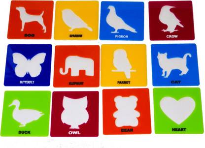 THE LABWORLD Animal and bird shape Drawing Stencils 12 pcs Set for Kids art Craft Big THE LABWORLD Animal and bird shape Drawing Stencils 12 pcs Set for Kids art Craft Big