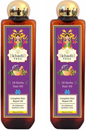 khadi veda 18 Herbs Hair Oil Pack Of 2 Hair Oil - Price in India, Buy khadi  veda 18 Herbs Hair Oil Pack Of 2 Hair Oil Online In India, Reviews, Ratings  & Features 