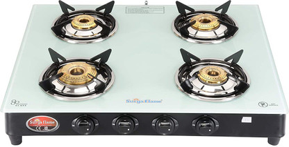 white glass gas stove top