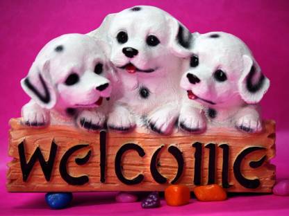 BFBHARAT FACTORY Beautiful Welcome Statue of 3 Cute White Puppy Dog Animal  Decorative Showpiece - 5 cm Price in India - Buy BFBHARAT FACTORY Beautiful  Welcome Statue of 3 Cute White Puppy