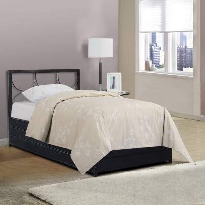 Black Color Hong Kong Metal Single Hydraulic Bed – FurnitureKraft