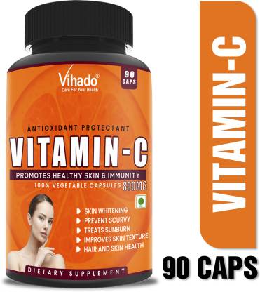 Vihado 100 Vitamin C Capsule Boost Immunity Glowing Skin 800mg 90 Capsules Price In India Buy Vihado 100 Vitamin C Capsule Boost Immunity Glowing Skin 800mg 90 Capsules Online At Flipkart Com