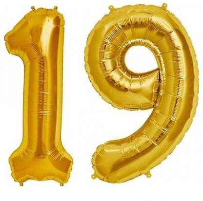 Verdikken maandelijks partner Flipkart.com | Style Mania Solid Golden Nineteen '19'  Number/Digit/Numerical Foil Balloon Balloon - Balloon