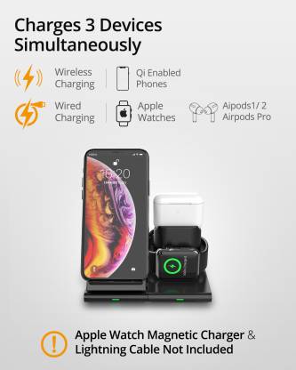 Wireless Charger for Phones + Wired Dock for Apple Watch & Airpods Charging Pad in India Under 3000
