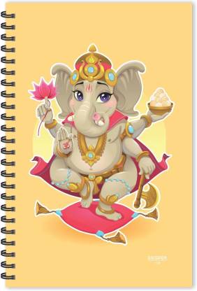ESCAPER Lord Ganesh Cartoon Cream (Ruled - A5 Size), Ganesha Diary, God  Diary, Devotional Diary A5 Notebook Ruled 160 Pages Price in India - Buy  ESCAPER Lord Ganesh Cartoon Cream (Ruled -