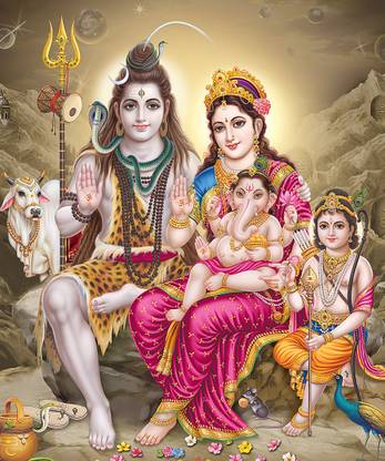 Lord Shiva Family Wall Poster | Lord Shivaji HD Poster for room decor Photographic Paper - Religious posters in India - Buy art, film, design, movie, music, nature and educational paintings/wallpapers at