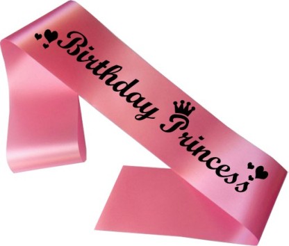 5 Pcs Birthday Pink Ribbon Women Princess Sashes Pink Band Happy Birthday Party Accessories Birthday 