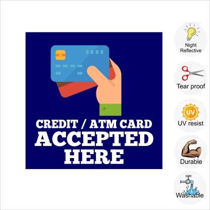 Credit/Debit Cards.FREE 1st Class P&P LARGE High Quality CARDS ACCEPTED Sticker