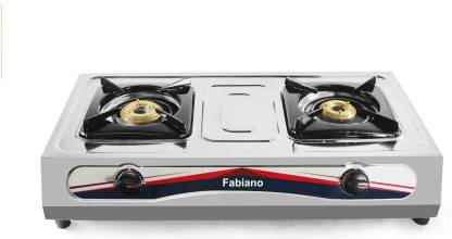 Fabiano 2 Burner Mirror Finish Stainless Steel Gas Stove : ISI Marked : Pan India Service Available At Your Door Step (2 Years Warranty On Product & 5 Years On Brass Burner) Stainless Steel Automatic Gas Stove