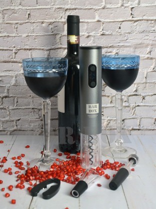 Electric Wine Bottle Opener with Foil Cutter Red Stainless Steel Rechargeable Cordless Wine Opener Automatic Corkscrew and Foil Remover 