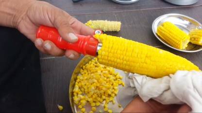 RV Kitchenware Premium quality plastic corn cutter with stainless steel blade Corn Chopper