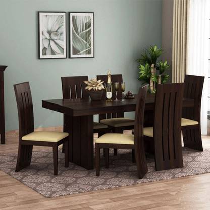 Kendalwood Furniture Premium Quality Dining Table With 6 Chair Solid Wood Seater Set In India Chair Solid Wood 6 Seater Dining Set, 6 Chair Dining Table