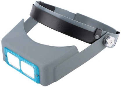 Magnifying Visor with 4 Real Glass Optical Lens Plates 1.5X, 2X, 2.5X, 3.5X Headband Magnifier Headset 