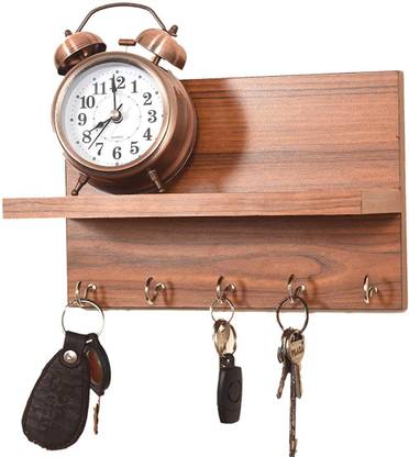 Thenext Wood Key Holder With Wall Decor Shelf 5 Hooks Mdf Medium Density Fiber In India - Key Hooks For Wall With Shelf Thenext Wood Key Holder With Wall Decor Shelf 5 Hooks Mdf Medium Density Fiber In India - Key Hooks For Wall With Shelf