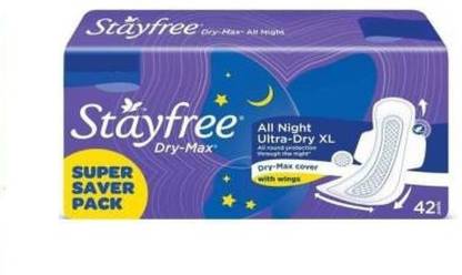 STAYFREE Dry Max All Night 42 Pads Sanitary Pad Sanitary Pad