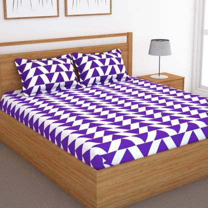 Story@home 120 TC Cotton Double Abstract Flat Bedsheet