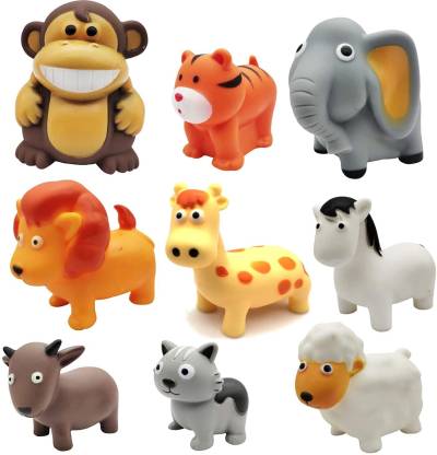 CocoRio Matt Finish Colours Bath Toys for Baby - Zoo Animal Friends Bath  Toys | Toddler Baby Bathtub Bathing Squeeze Bath Toys Non-Toxic BPA Free -  Set of 9 Bath Toy -