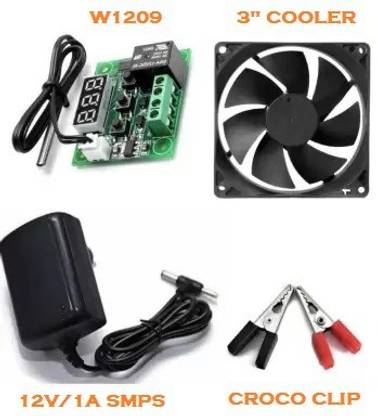 techwiz w1209 temprature sensor controller with 3 exhaust fan 12v 1a power adaptor crocodile clip temperature sensor and controller electronic
