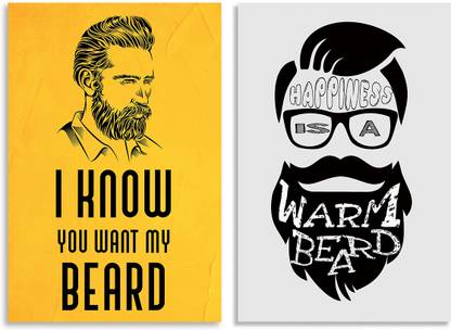 Combo Set of 2 Poster Happiness In A Warm Beard Funny Quotes Inspirational Quotes & Quirky Combo Set of 2 Poster Happiness In A Warm Beard Funny Quotes Inspirational Quotes & Quirky
