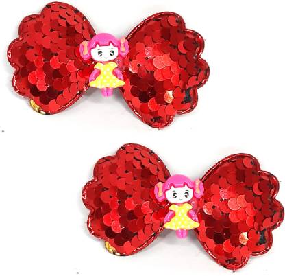 NANDANA COLLECTIONS 2pcs Glitter Reversible Sequin BOW SHAPE Hair Clips Set  for Girls Toddlers Kids Party Light RED Color Hair Clip Hair Clip (RED) Hair  Clip Price in India - Buy NANDANA