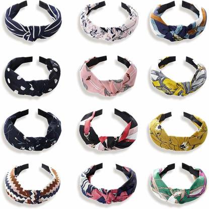 Glaaddo 12 Pack Wide Headbands Knot Hard Plastic Headband Hair Band for  Women and Girls Hair Accessories Head bands Hair bands Hoops (Boho Printed  Fabric Covered the Hair Hoop) Hair Band Price