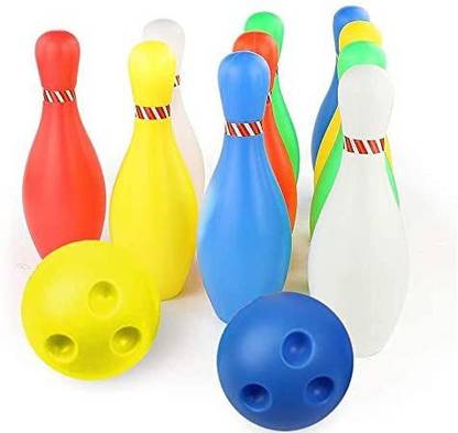 HouseProject Fun Bowling Set for Kids 10 Multicolored Bowling ...