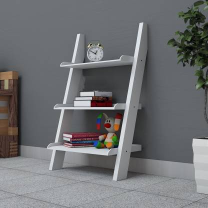 Tier Ladder Shelf Bookcase, Ladder Shelf Bookcase White