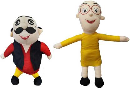 PICKKART Motu Patlu Soft Toy Cartoon Characters - Famous Motu Patlu Soft  Toys for Kids/ Boys/ Girls/ babies - Motu Patlu Cartoon Teddy Bear, Size 35  CM (Multi-Color) - 35 cm -