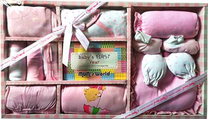 My Baby Town New Born Baby Gift Set 12pcs Pink Buy Baby Care Combo In India Flipkart Com