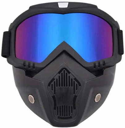 OUTFANDIA Motorcycle Helmet Riding Goggles Glasses with Removable Face Mask,Detachable Fog-Proof Warm Goggles Mouth Filter 