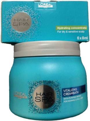 L'Oréal Paris Loreal Vitalizing Creambath With Purified Water For Normal  and Dull Hair (490 g) & Hydrating Concentrate (6x8ml) - Price in India, Buy  L'Oréal Paris Loreal Vitalizing Creambath With Purified Water