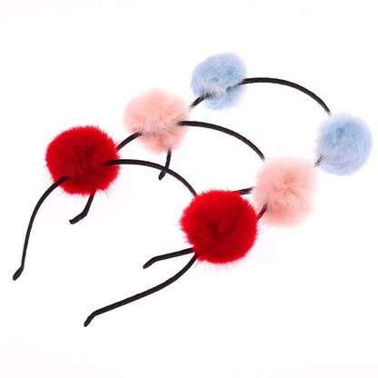 Arnaksh Fluffy Fur Ball Headband Pom Pom Ball Hair Band Baby Girls Pack Of 3 Hair Band Head Band Price In India Buy Arnaksh Fluffy Fur Ball Headband Pom Pom Ball