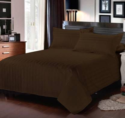 AVI 300 TC Cotton King Striped Flat Bedsheet