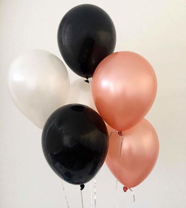 Rose gold white and black balloons Clearance