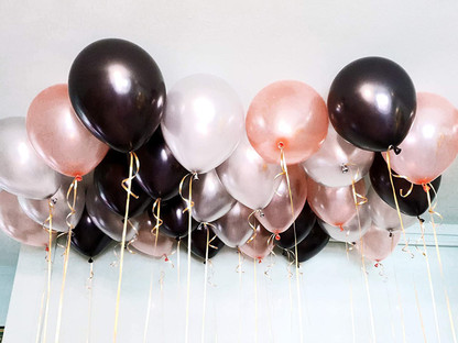 Black white and rose gold balloons clearance