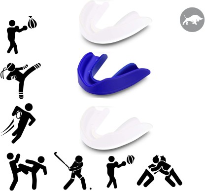 2-PCs Mouth Guard by Athletics Gear Men & Women Cost-effective High Grade Silicone Air Gel Gum Shield for kids 